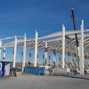 Assembly of new wind tower manufacturing plant structure in Port of Bilbao completed