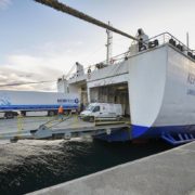 The first ferry of the new service with Ireland arrives at the Port of Bilbao