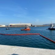 Training exercise to combat marine pollution in the Port of Bilbao