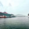 Tres cruceros y un yate en Getxo