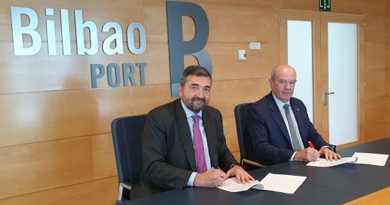 La Diputación de Bizkaia y la Autoridad Portuaria de Bilbao firman un protocolo para el uso de los excedentes de materiales de la construcción del Subfluvial en la ampliación del Puerto